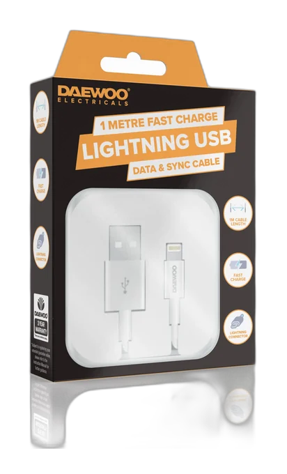 Daewoo 1m Fast Charge Lightning USB Cable