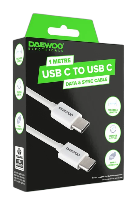 Daewoo 1m Fast Charge Type-C to Type-C Cable