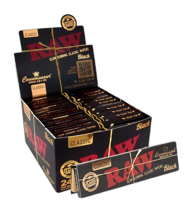 RAW Black Connoisseur King Size Slim Papers + Tips