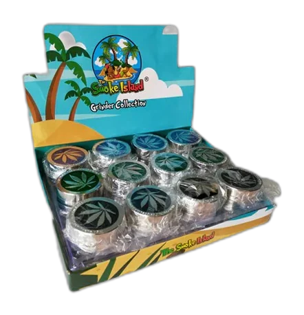 Smoke Island 2 Part Metal Grinder Silver